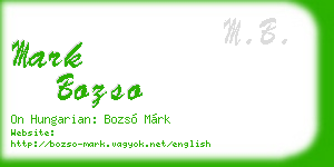 mark bozso business card